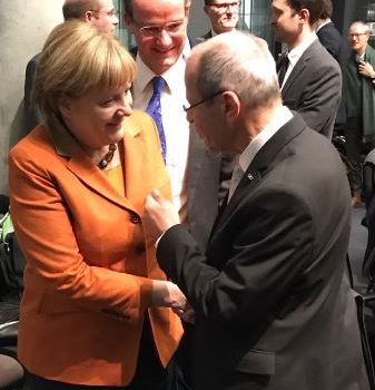 Karl-Heinz Wange sprach kurz mit Bundeskanzlerin Angela Merkel